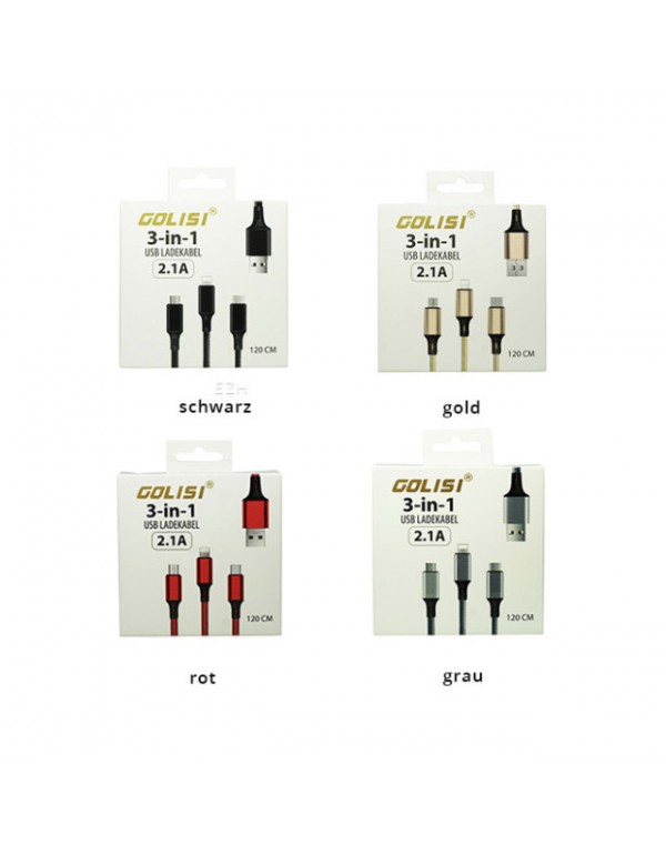 Golisi 3 in 1 USB Ladekabel